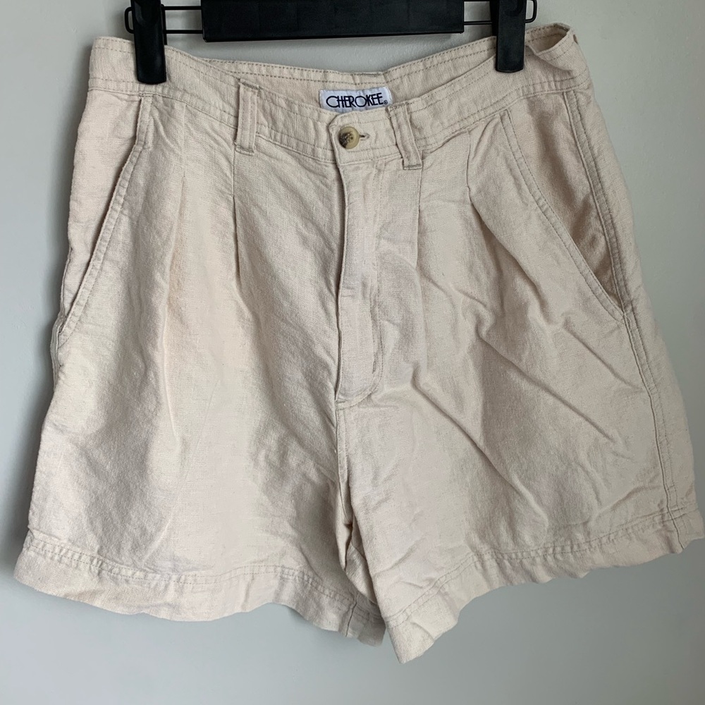 Cherokee High Waisted Linen Shorts Size 12